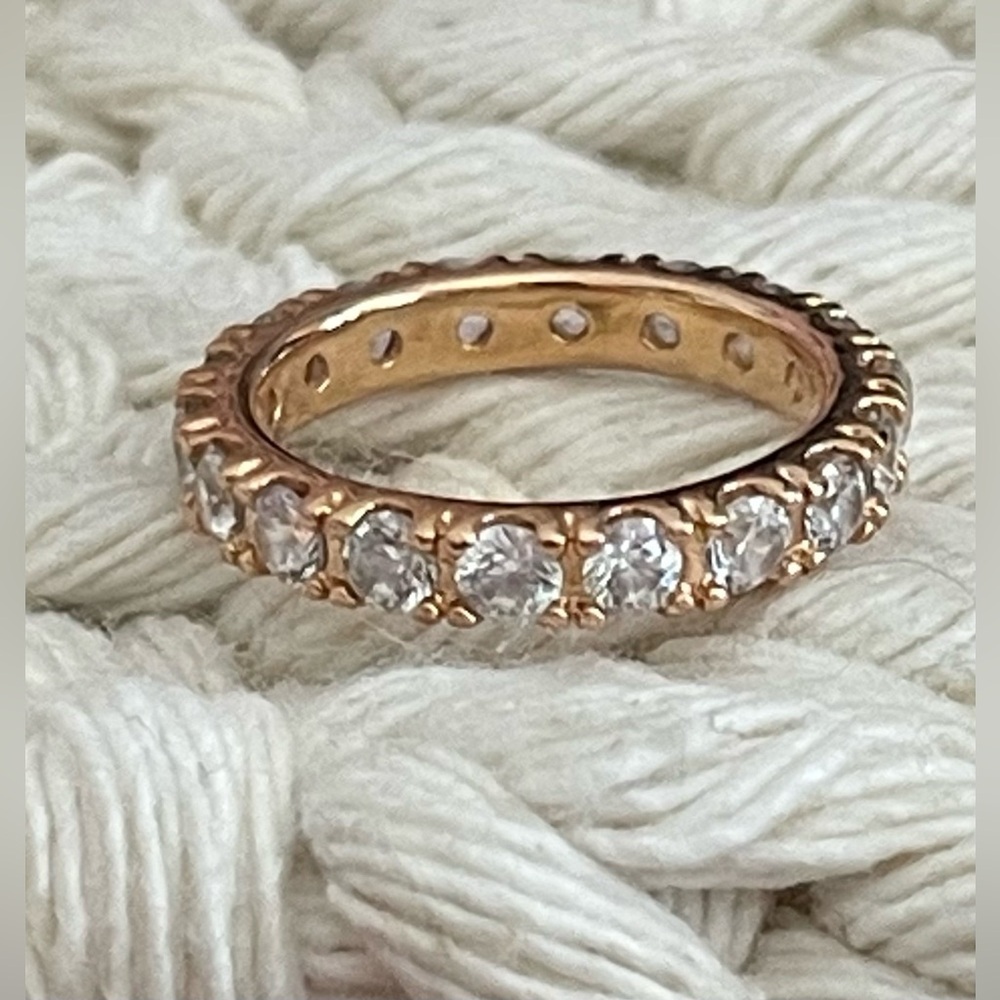 Pandora Rose Gold Crystal Eternity Ring - Picture 2 of 3